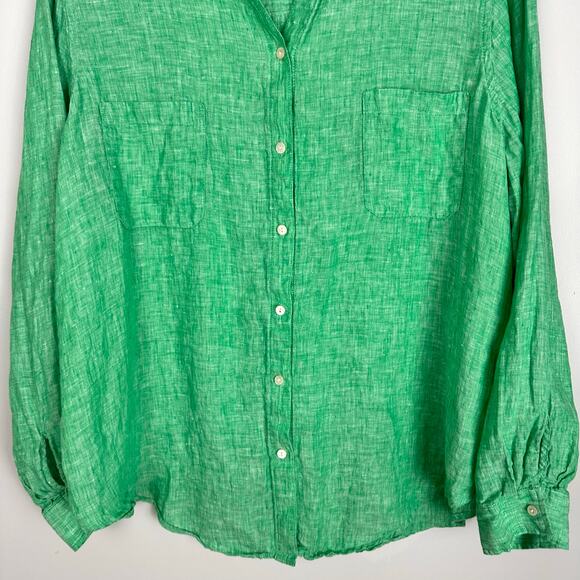 Lilly Pulitzer Sea View Button Down Breezy Linen Top Spearmint Green Size XXL - Picture 11 of 14